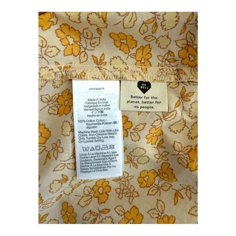 NWT Madewell Spring Fiore Floral Wrap Dress in Yellow